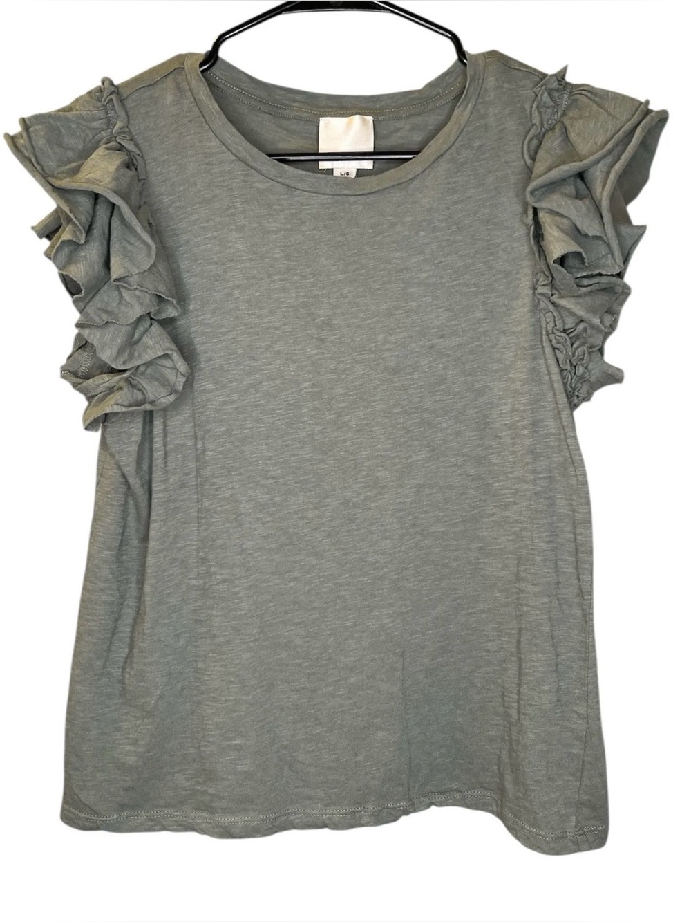 NWOT Industry Flutter Sleeve Pima Cotton Top Size Large